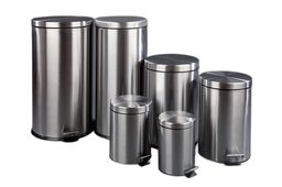 Papelera de pedal inox brillo